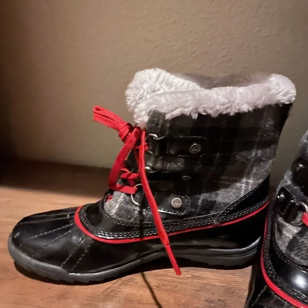 Anne Klein Sport Women's Ankle Plaid Waterproof Boots